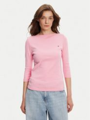 Tommy Hilfiger Bluzka New Cody WW0WW40589 Różowy Slim Fit. Czerwone bluzki damskie Tommy Hilfiger, xxs, bez wzorów, z bawełny, bez kołnierzyka, bez ramiączek. Za 199.99 zł.
