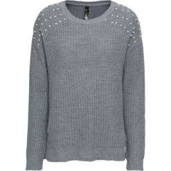 Sweter z perełkami bonprix szary melanż. Swetry damskie bonprix. Za 79.99 zł.