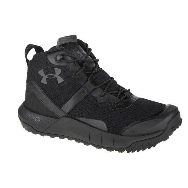 Buty trekkingowe męskie, Under Armour Micro G Valsetz Mid. Czarne trekkingi męskie Under Armour, trekkingowe. Za 499.99 zł.