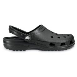 Klapki dla dorosłych Crocs Classic. Czarne skarpety damskie Crocs, bez wzorów, z syntetyku. Za 224.96 zł.
