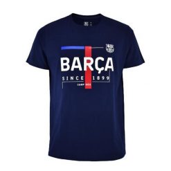 Koszulka FC Barcelona - licencjonowana. Niebieskie koszulki sportowe męskie FC Barcelona, s, bez wzorów, bez kołnierzyka, bez ramiączek, do piłki nożnej. Za 99.00 zł.
