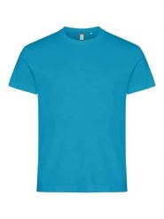 Clique Basic-T T-shirt męski bawełniany, dopasowany krój – turquoise. Niebieskie t-shirty męskie CLIQUE, m, bez wzorów, z bawełny, bez kołnierzyka. Za 82.64 zł.