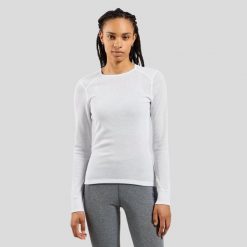 Koszulka damska Odlo BL TOP crew neck l/s ACTIVE WARM ECO. Białe bielizna termoaktywna damska Odlo, l, bez wzorów, bez ramiączek. W wyprzedaży za 220.99 zł.