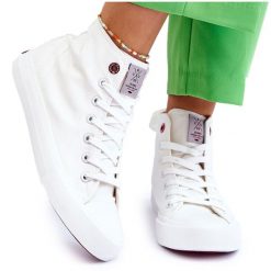 Damskie Klasyczne Wysokie Trampki Cross Jeans LL2R4086C Białe. Białe trampki i tenisówki damskie bez wzorów, z gumy, klasyczne, bez zapięcia. Za 205.59 zł.