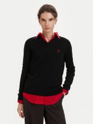 Beverly Hills Polo Club Sweter P-SS26W-M536563 Czarny Regular Fit. Czarne swetry damskie Beverly Hills Polo Club, m, bez wzorów, z bawełny, bez kołnierzyka, bez ramiączek, bez kaptura. Za 269.99 zł.