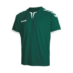 Koszulka sportowa T-shirt HUMMEL core SS poly zielona. Zielone t-shirty męskie Hummel, s, bez wzorów, z materiału, eleganckie, bez kołnierzyka. Za 31.00 zł.