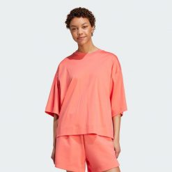 Luźna koszulka Soft Lux. Niebieskie koszulki sportowe damskie Adidas, xl, bez wzorów, sportowe, bez kołnierzyka. Za 199.00 zł.