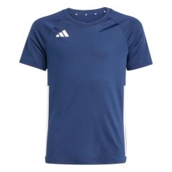 Koszulka dziewczęca adidas Hilo. Niebieskie bluzki dla dziewczynek Adidas, bez wzorów, bez kołnierzyka, bez ramiączek. Za 224.00 zł.