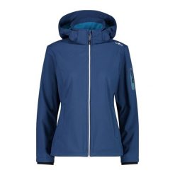 Damska kurtka turystyczna z kapturem CMP. Niebieskie kurtki sportowe damskie CMP, bez wzorów, z softshellu, z kapturem, trekkingowe. Za 356.00 zł.