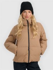 4F Kurtka narciarska membrana 5000 damska - brązowa XS. Brązowe kurtki snowboardowe damskie 4f, xs, bez wzorów, bez kaptura, narciarskie. Za 499.99 zł.