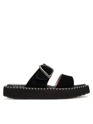 EMU Australia Klapki Scarlet W13267 Czarny. Czarne klapki damskie Emu Australia, bez wzorów, ze skóry, bez obcasa. Za 428.99 zł.