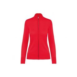 Damski kardigan zapinany na zamek Kariban. Czerwone kardigany damskie KARIBAN, bez wzorów, eleganckie. W wyprzedaży za 154.00 zł.