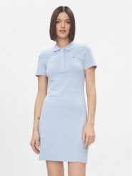 Tommy Hilfiger Sukienka codzienna 1985 WW0WW37853 Błękitny Slim Fit. Niebieskie sukienki damskie Tommy Hilfiger, na co dzień, xs, bez wzorów, z bawełny, bez kołnierzyka, bez ramiączek, proste. Za 399.99 zł.