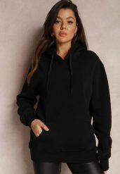 Czarna Bluza Bawełniana z Kapturem Marmi. Czarne bluzy damskie Renee, xl, bez wzorów, z bawełny, z kapturem. Za 39.99 zł.