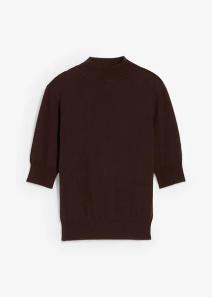 Sweter z golfem z miękką wełną. Czarne swetry damskie bonprix, na jesień, bez wzorów, ze skóry, bez kołnierzyka, bez ramiączek, bez kaptura. Za 169.99 zł.