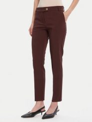 Rinascimento Chinosy CFC0126225003 Brązowy Slim Fit. Brązowe spodnie materiałowe damskie Rinascimento, s, bez wzorów, z syntetyku. Za 379.99 zł.