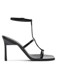 Calvin Klein Sandały Heel Gladi Sandal 90 Pat HW0HW02312 Czarny. Czarne sandały damskie Calvin Klein, bez wzorów, z lakierowanej skóry, bez obcasa, na szpilce, bez zapięcia. Za 439.99 zł.