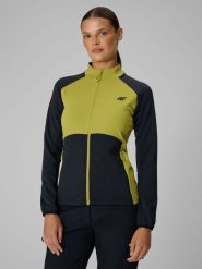 4F Bluza trekkingowa slim bez kaptura damska - zielona XL. Zielone bluzy damskie 4f, xl, bez wzorów, klasyczne. Za 199.99 zł.