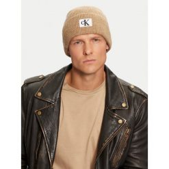 Czapka Calvin Klein. Brązowe czapki i kapelusze męskie Calvin Klein, na zimę, bez wzorów. Za 179.99 zł.