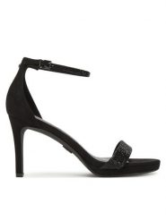 Buffalo Sandały Monroe 2 1291243 Czarny. Czarne sandały damskie Buffalo, bez wzorów, z materiału, bez obcasa, na szpilce, bez zapięcia. Za 289.99 zł.