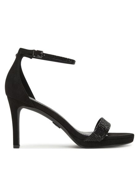 Buffalo Sandały Monroe 2 1291243 Czarny. Czarne sandały damskie Buffalo, bez wzorów, z materiału, bez obcasa, na szpilce, bez zapięcia. Za 289.99 zł.
