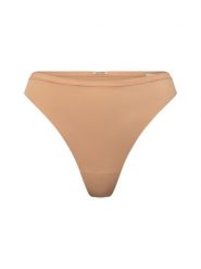 Calvin Klein Stringi Kobiety Sztuczne włókno beżowy, S. Brązowe stringi damskie Calvin Klein, s, bez wzorów, z włókna. Za 109.95 zł.