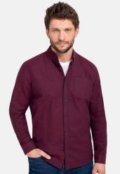 Burgundowa koszula, Regular Fit, K-BRIZO. Czerwone koszule męskie Volcano, l, bez wzorów, z bawełny, eleganckie, bez kołnierzyka, bez ramiączek. Za 139.99 zł.