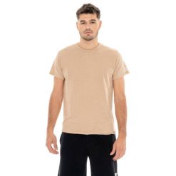 Koszulka z bawełna na siłownia na czas wolny. Brązowe buty sportowe męskie LEONE 1947 APPAREL, z bawełny, bez zapięcia, na fitness i siłownię. W wyprzedaży za 54.73 zł.