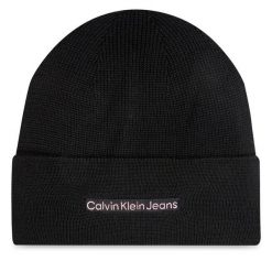 Czapka Calvin Klein. Czarne czapki i kapelusze damskie Calvin Klein, na zimę, bez wzorów. Za 179.99 zł.
