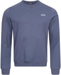 Męska bluza Jeep z okrągłym dekoltem, niebieska. Niebieskie bluzy męskie Jeep, m, bez wzorów, z bawełny, bez kaptura. Za 98.07 zł.