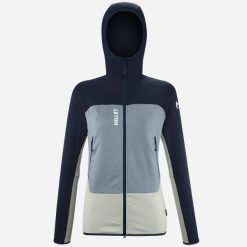 Bluza turystyczna damska Millet Fusion Grid Hoodie active fit Polartec PowerGrid. Białe bluzy damskie Millet, m, bez wzorów, z tkaniny, z kapturem. Za 593.56 zł.