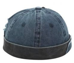 Czapka Dokerka, Niebieska, Retro - Vintage Wiosenno-Letnia, z Regulacją Rozmiaru, Bawełniana. Niebieskie czapki i kapelusze męskie Pako Jeans, na lato, bez wzorów, z bawełny, retro. Za 49.00 zł.