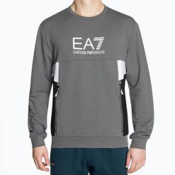Bluza męska EA7 Emporio Armani Train Summer Block. Szare bluzy męskie EA7 Emporio Armani, l, bez wzorów, z bawełny, bez kaptura. Za 409.99 zł.