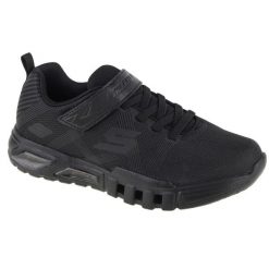 Buty do chodzenia chłopięce, Skechers Flex-Glow. Czarne buty sportowe chłopięce Skechers, bez wzorów, bez zapięcia, trekkingowe. Za 189.99 zł.