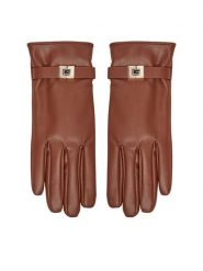 Guess Rękawiczki Damskie AW5188 NYL02 Brązowy. Brązowe rękawiczki damskie Guess, z aplikacjami, z dzianiny. Za 269.99 zł.