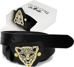 Beltimore Beltimore skórzany damski pasek do spodni 2,3 cm czarny A94. Czarne paski damskie Beltimore, bez wzorów. Za 47.99 zł.