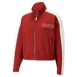 Damska bluza dresowa Puma X Vogue T7 Dk. Czerwone bluzy damskie Puma, xs, bez wzorów, z bawełny, z kapturem. Za 263.47 zł.