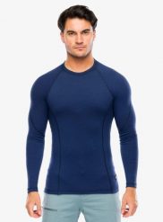Bluza Sensor Merino DF Tee L/S. Niebieskie bluzy sportowe męskie Sensor, l, bez wzorów, z materiału, bez kaptura, trekkingowe. Za 246.39 zł.