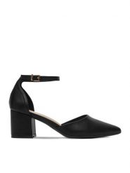 JENNY Czółenka CEO-ANGEL WS210702-10 Czarny. Czarne czółenka damskie Jenny, bez wzorów, z materiału, bez obcasa, bez zapięcia. Za 129.99 zł.