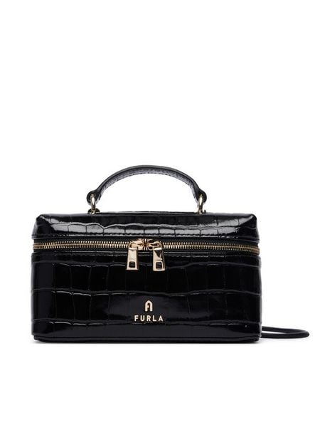 Furla Torebka Camelia Micro WE00625 BX4255 O6000 Czarny. Czarne torebki do ręki damskie Furla, bez wzorów, ze skóry, bez dodatków. Za 1,039.00 zł.