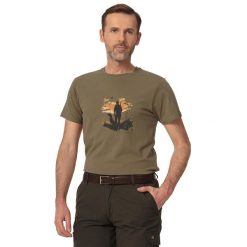 T-shirt myśliwski męski Tagart FNT Hunter z nadrukiem. Brązowe t-shirty męskie tagart, m, bez wzorów, bez kołnierzyka. Za 99.00 zł.