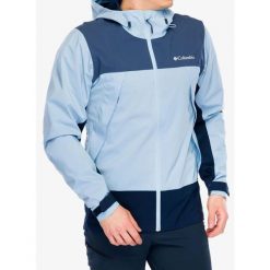 Kurtka przeciwdeszczowa męska Columbia Boulder Falls Jacket. Niebieskie kurtki sportowe męskie Columbia, m, bez wzorów, trekkingowe. Za 455.99 zł.