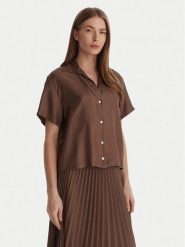 Marella Koszula Segnale 2613111045 Brązowy Relaxed Fit. Brązowe bluzki damskie Marella, bez wzorów, z jedwabiu, bez kołnierzyka, bez ramiączek. Za 799.99 zł.