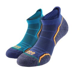 Jednowarstwowe Skarpetki Męskie Run Socklet - 2 Pary. Niebieskie skarpety męskie 1000 MILE, bez wzorów, z materiału. Za 124.50 zł.