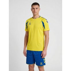 Koszulka Hummel Core 2.0. Niebieskie buty sportowe męskie Hummel, bez wzorów, bez kołnierzyka, bez ramiączek, na fitness i siłownię. Za 170.50 zł.