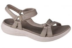 Sandały damskie, On the GO 600 - Brilliancy. Brązowe obuwie sportowe damskie Skechers, bez wzorów, z materiału, bez obcasa, bez zapięcia. Za 249.99 zł.