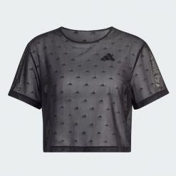 Koszulka PrimeLift Essentials Workout Boxy Mesh. Fioletowe koszulki sportowe damskie Adidas, l, bez wzorów, z elastanu, bez kołnierzyka. Za 179.00 zł.