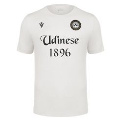 Koszulka Udinese 2024/25 (x5). Białe koszulki sportowe męskie Macron, xl, bez wzorów, z bawełny, bez kołnierzyka, bez ramiączek, do piłki nożnej. Za 667.50 zł.