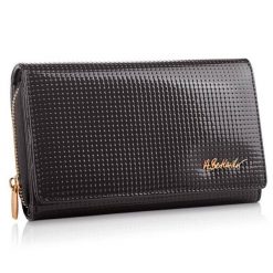 Portfel damski BETLEWSKI BPD-DT-513 CZARNY. Czarne portfele damskie Betlewski, bez wzorów, ze skóry. Za 139.99 zł.