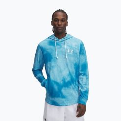 Bluza męska Under Armour Rival LW Graphic Hoodie. Niebieskie bluzy męskie Under Armour, m, bez wzorów, bez kaptura. Za 189.99 zł.